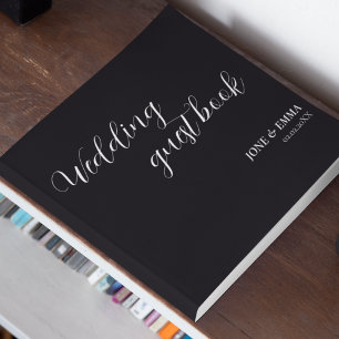 Elegant zwart-wit bruiloft thema gastenboek