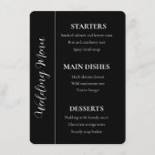 Elegant zwart-wit bruiloft thema menu (Voorkant)