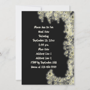 Elegant zwart-wit bubbels feest kaart