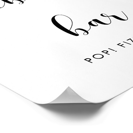 Elegant zwart-wit Bubble-trouwbord Poster (Hoek)