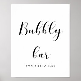Elegant zwart-wit Bubble-trouwbord Poster