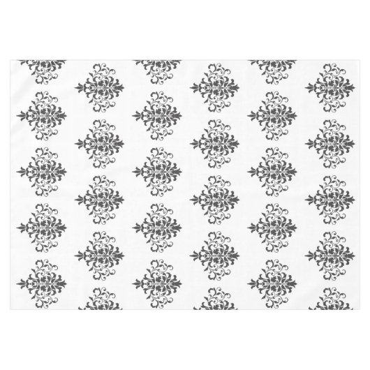 Elegant  zwart-wit Damasontwerp Tafelkleed (Voorkant (Horizontaal))