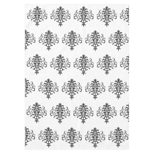 Elegant  zwart-wit Damasontwerp Tafelkleed (Voorkant)