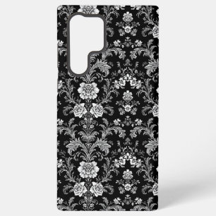 Elegant zwart-wit damast - barok samsung galaxy hoesje