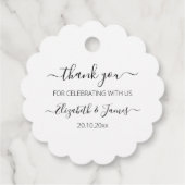 Elegant zwart wit dank u bruiloft bedankjes labels (Achterkant)