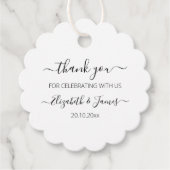 Elegant zwart wit dank u bruiloft gunst Labels (Voorkant)