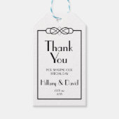 Elegant zwart-wit Dank u Labels Cadeaulabel (Voorkant)