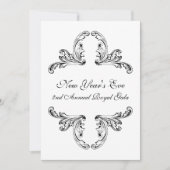 Elegant zwart-wit decoratief ontwerp kaart (Voorkant)