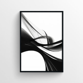 Elegant zwart-wit digitaal schilderij poster