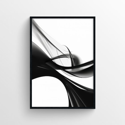 Elegant zwart-wit digitaal schilderij poster