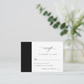 Elegant zwart-wit, eenvoudig bruiloft RSVP Informatiekaartje (Staand voorkant)