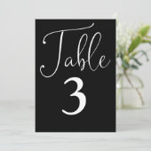 Elegant zwart-wit eenvoudig groot tafelnummer (Staand voorkant)