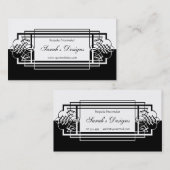 Elegant zwart-wit en eenvoudig ontwerp met schuifw visitekaartje (Voorkant / Achterkant)