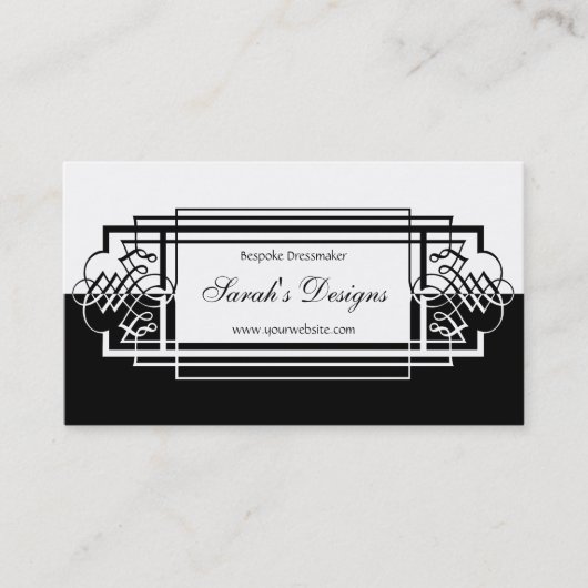 Elegant zwart-wit en eenvoudig ontwerp met schuifw visitekaartje (Voorkant)