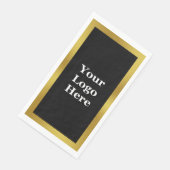Elegant Zwart Wit en Goud Business Uw Logo Servet (Hoek)