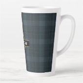 Elegant zwart-wit en goudvenster speldenmonogram latte mok (Rechts)