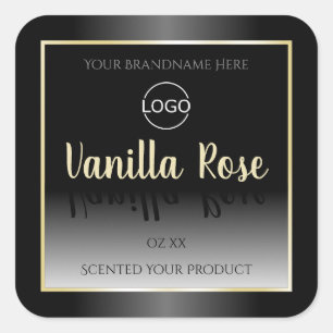 Elegant zwart-wit etiket crème Lijst Logo