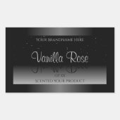 Elegant zwart-wit etiket Zacht glitter (Voorkant)