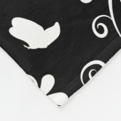 Elegant zwart-wit floraalzwart fleece deken (Hoek)