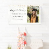 Elegant zwart-wit foto Afstuderen Spandoek (Insitu)