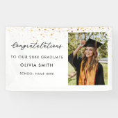 Elegant zwart-wit foto Afstuderen Spandoek (Horizontaal)