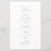 Elegant zwart wit foto collage bruiloft menu (Achterkant)