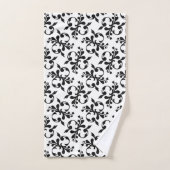 Elegant zwart-wit Frans Damaskpatroon Bad Handdoek (Handdoek)