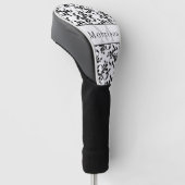 Elegant zwart-wit Frans Damaskpatroon Golfheadcover (Schuin)