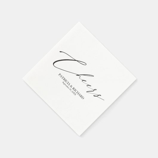 Elegant zwart-wit gejuich bruiloft servetten (Hoek)