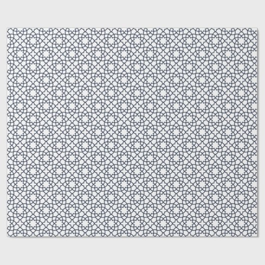 Elegant zwart wit geometrisch islamitisch patroon cadeaupapier (Vlak)