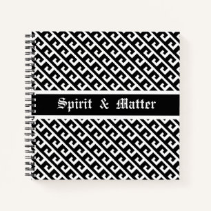 Elegant zwart-wit geometrisch patroon notitieboek