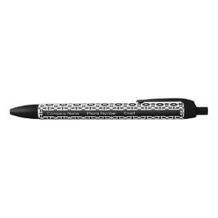 Elegant zwart-wit geometrisch patroon zwarte inkt pen