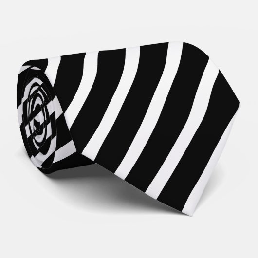 Elegant zwart-wit gestreept stropdas, strepen stropdas (Opgerold)