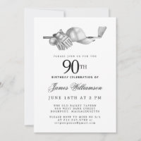 Elegant Zwart Wit Golf 90ste Verjaardagsfeest