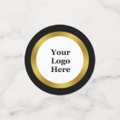 Elegant zwart wit goud bedrijf Uw Logo hier Confetti (Kleine voorkant)