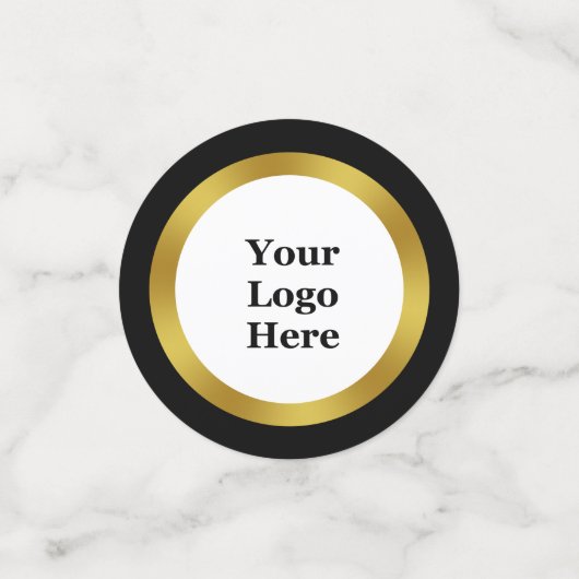 Elegant zwart wit goud bedrijf Uw Logo hier Confetti (Kleine voorkant)