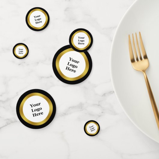 Elegant zwart wit goud bedrijf Uw Logo hier Confetti (Groep)