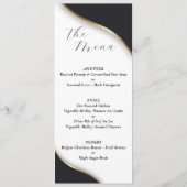 Elegant Zwart Wit Goud Bruiloft Menu (Achterkant)