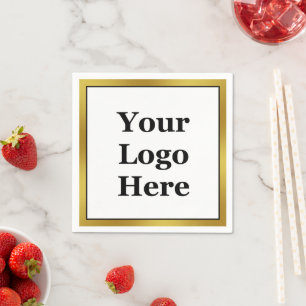 Elegant Zwart Wit Goud Business Logo Sjabloon Servet