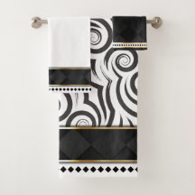 Elegant Zwart, Wit & Goud met Swirls