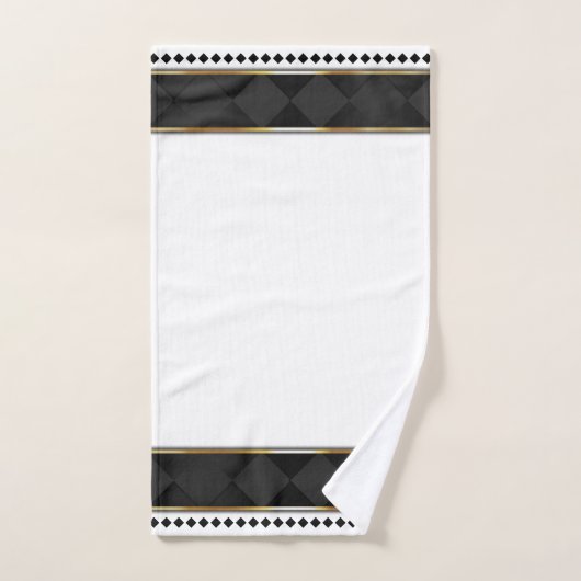 Elegant Zwart, Wit & Goud met Swirls Bad Handdoek (Handdoek)
