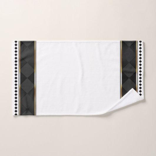 Elegant Zwart, Wit & Goud met Swirls Bad Handdoek (Handdoek)