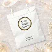 Elegant Zwart Wit & Goud Uw Logo Hier Sjabloon Bedankzakje (Geknipt)