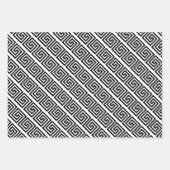 Elegant zwart-wit Grieks toetsenbord mander patroo Inpakpapier Vel (Voorkant 3)