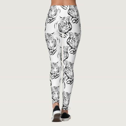 Elegant zwart-wit, groot design leggings (Achterkant)