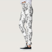Elegant zwart-wit, groot design leggings (Links)