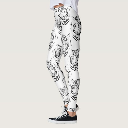 Elegant zwart-wit, groot design leggings (Links)
