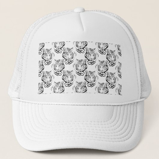 Elegant zwart-wit, groot design trucker pet (Voorkant)
