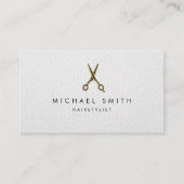 Elegant Zwart Wit Haarstylist Afspraakkaart Visitekaartje (Voorkant)