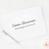 Elegant Zwart & Wit Handschrift Professioneel Ovale Sticker (Envelop)